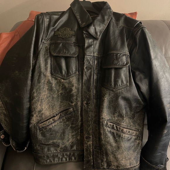Harley-Davidson Distressed Black Leather Jacket
